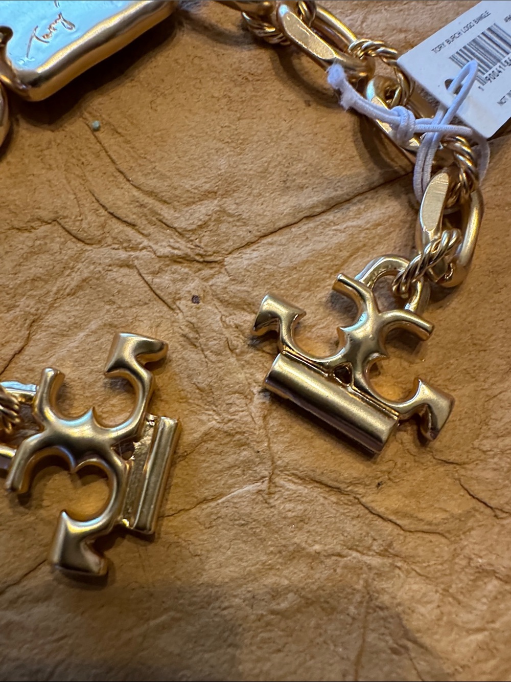 Tory Burch Gold Logo Charm Chain Bracelet - Picture 4 of 14